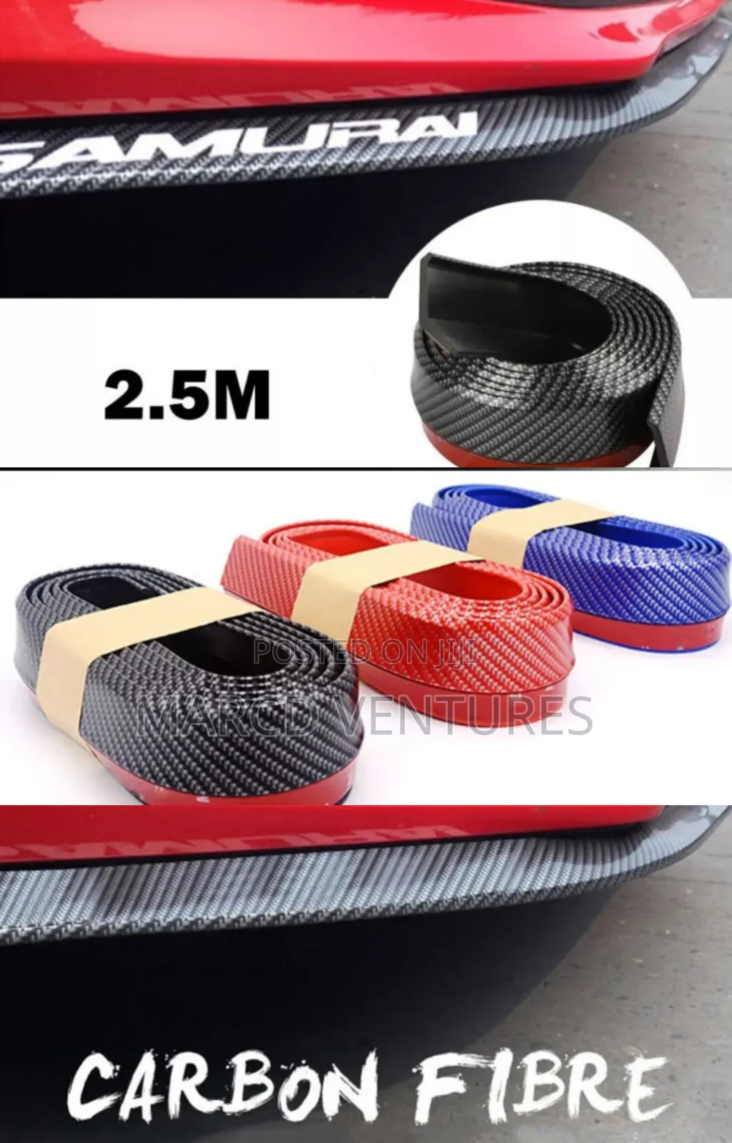 Carbon Fiber Rubber Bumper Lip Guard.