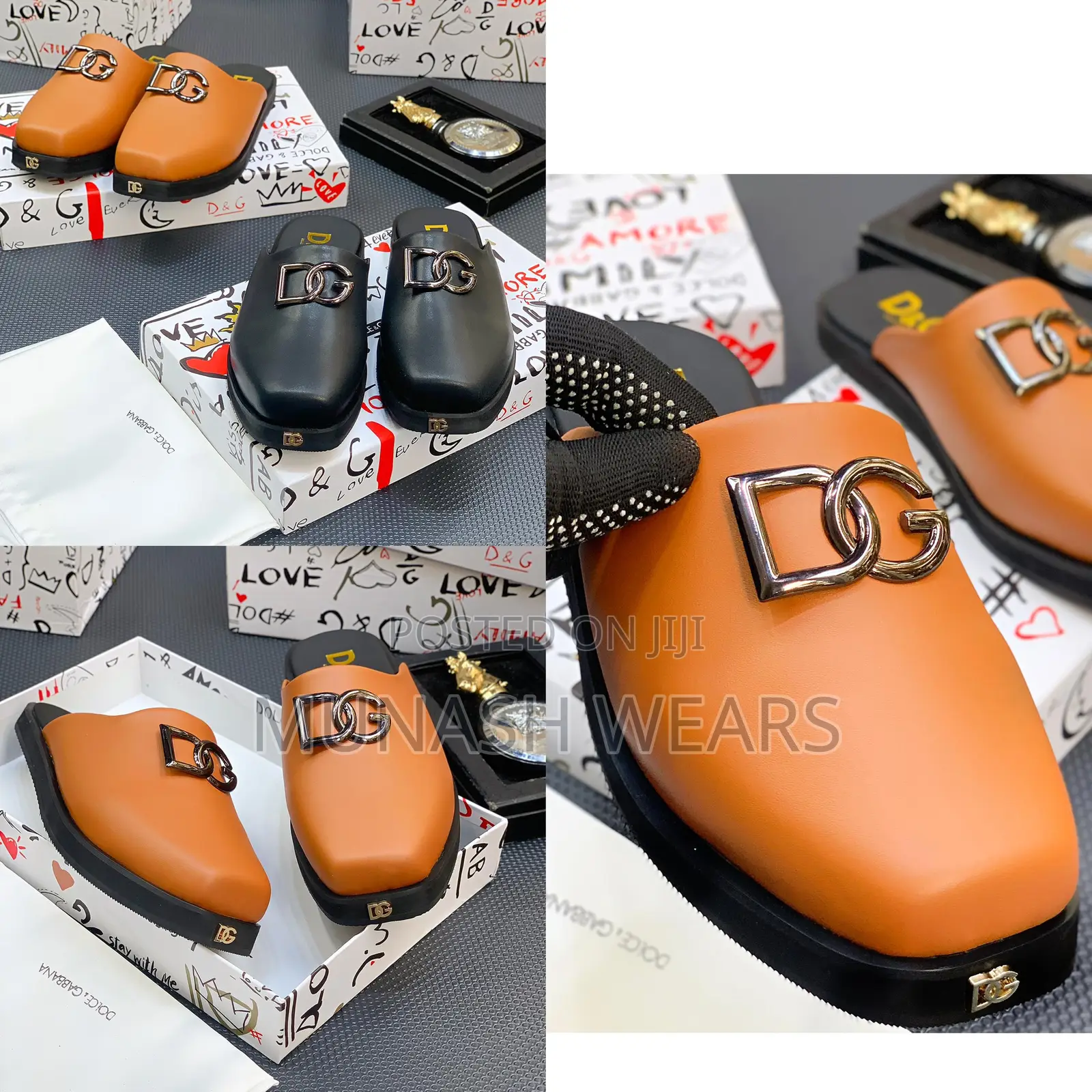 D G Leather Half Shoe