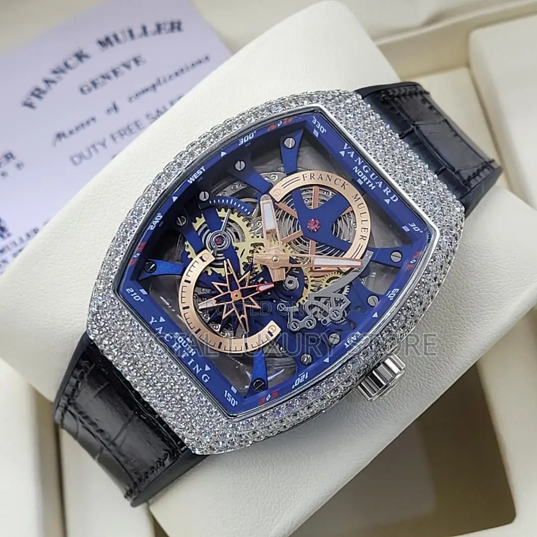 Franck Muller Quality Luxury Men Leather Wristwatch
