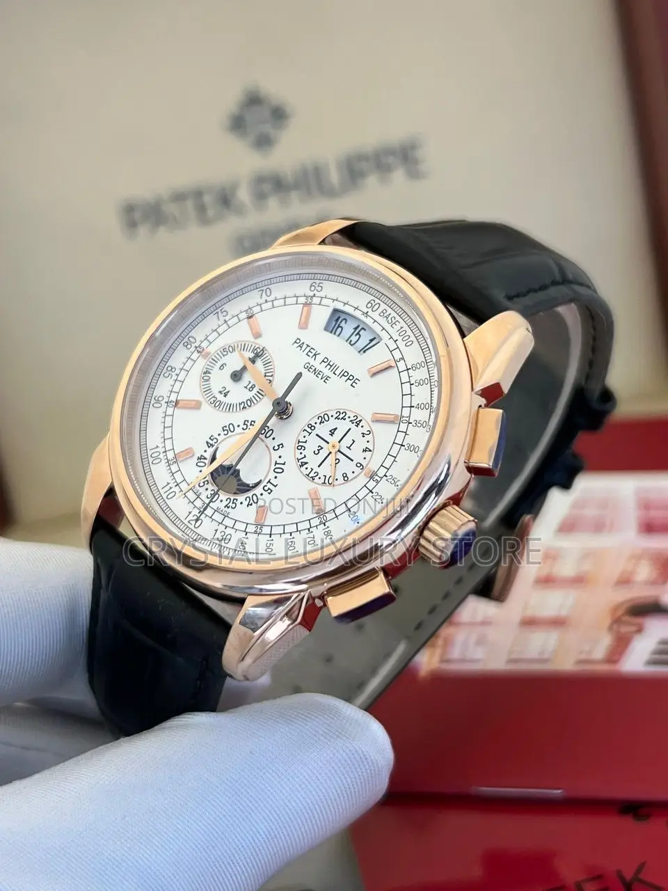 Patek Phillipe Quality Luxury Men Leather Wristwatch