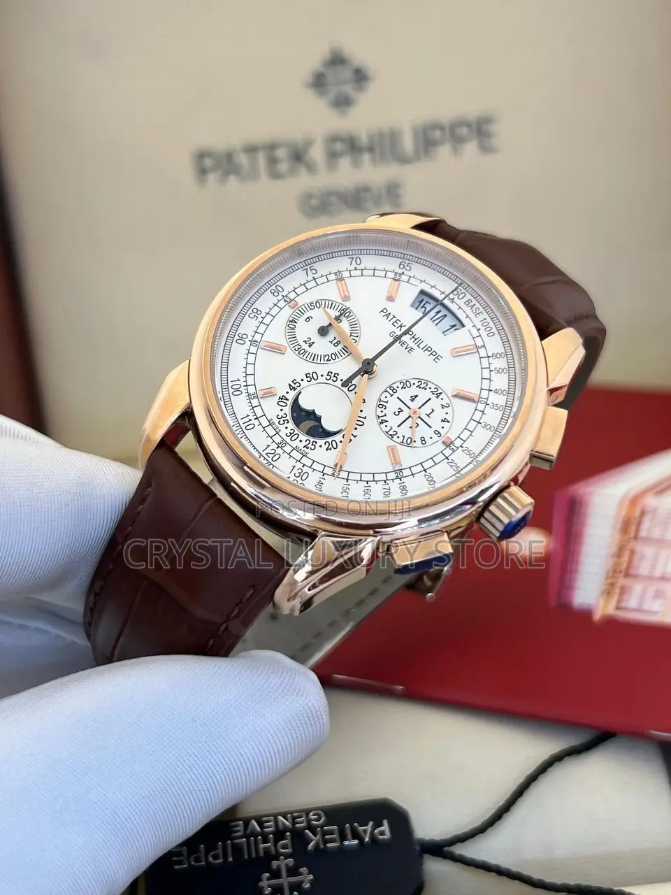 Patek Phillipe Quality Luxury Men Leather Wristwatch