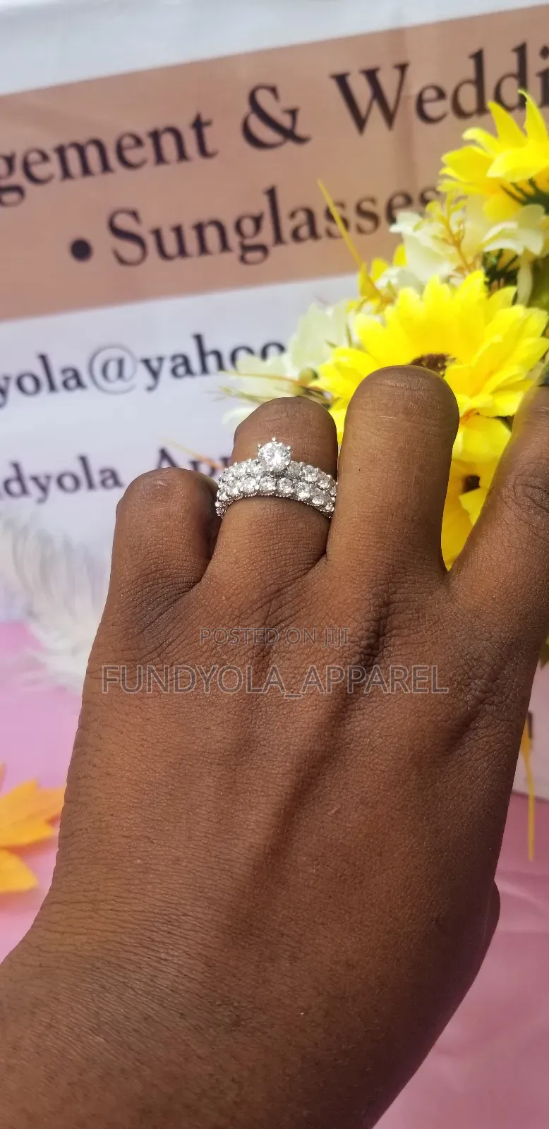 S925 Square Sterling Silver Bridal Wedding Ring
