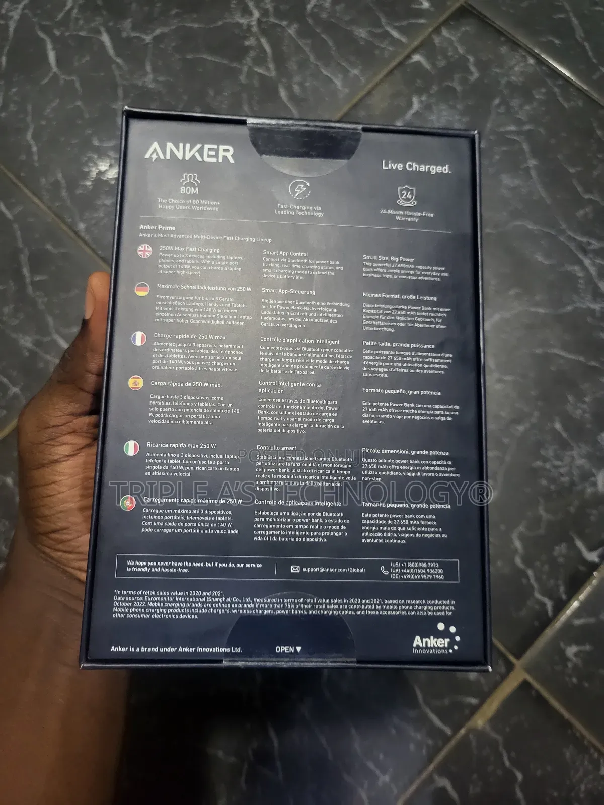 Original Anker Prime Laptop Power Bank, 27,650mah 3-Port 250w