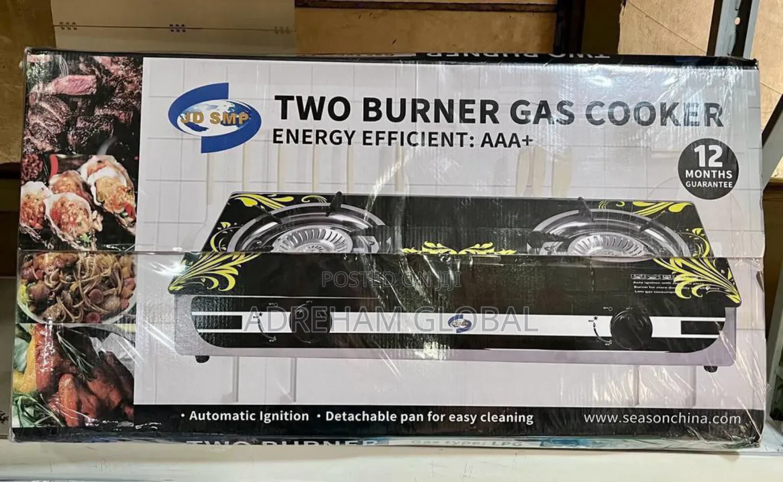 Jd SMP 2 Burner (Glass Top) Auto Ignition Gas Cooker