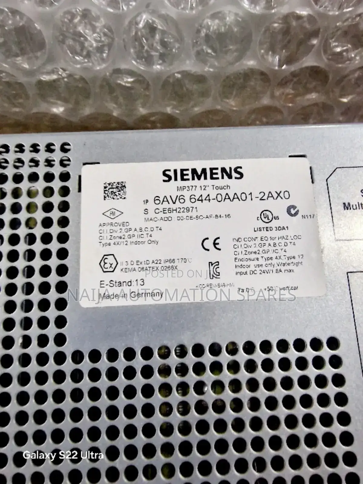 SIMATIC MP 377 12" Touch Multi Panel | 6av6644-0aa01-2ax0