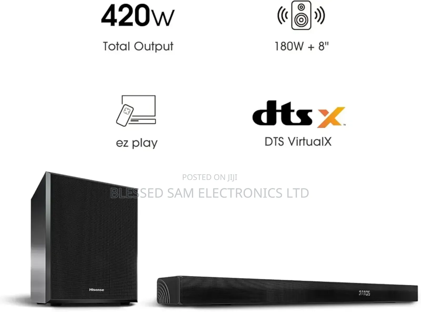 2024 >Hisense 420watts Immersion Sound Quality >Wireless >