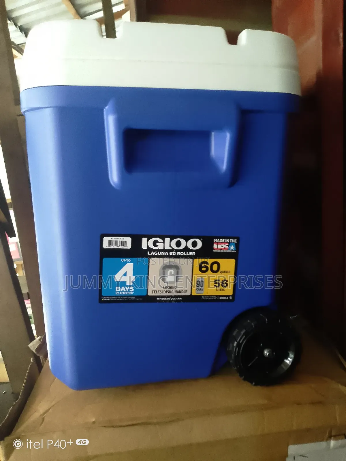 Mobile Cooler Camping Wheeled Food Storage Hard Cooler56ltrs