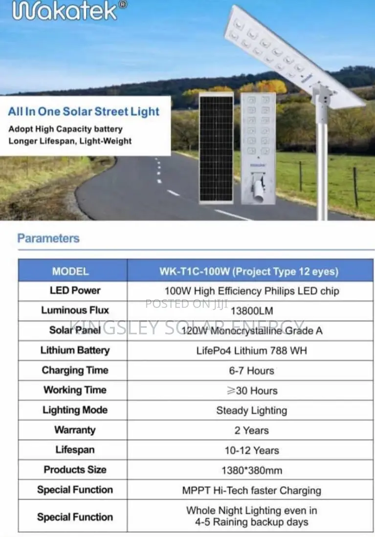 WAKATEK Solar Street Light (12eyes)
