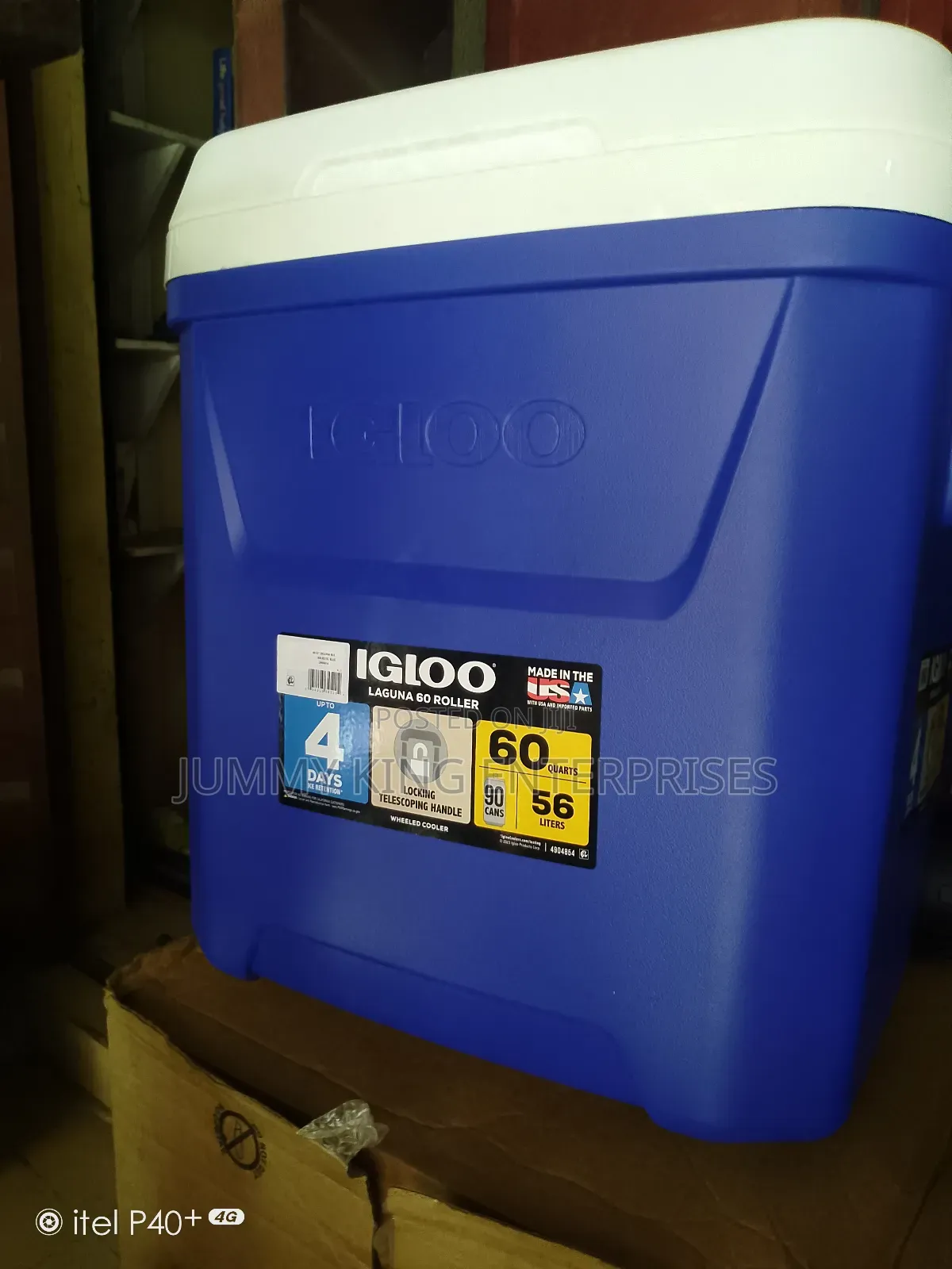 Mobile Cooler Camping Wheeled Food Storage Hard Cooler56ltrs