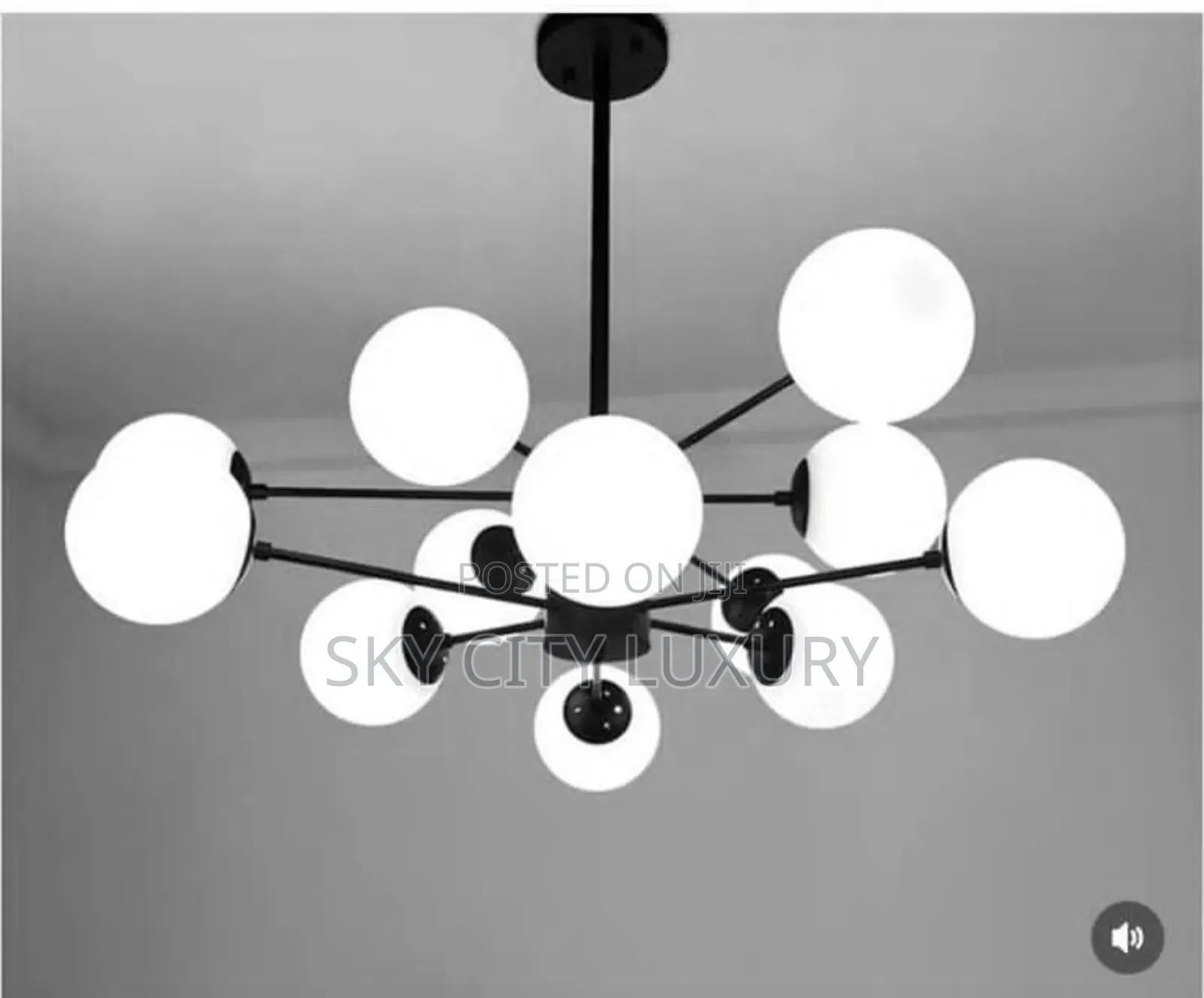 Smoke Glass Chandelier Light