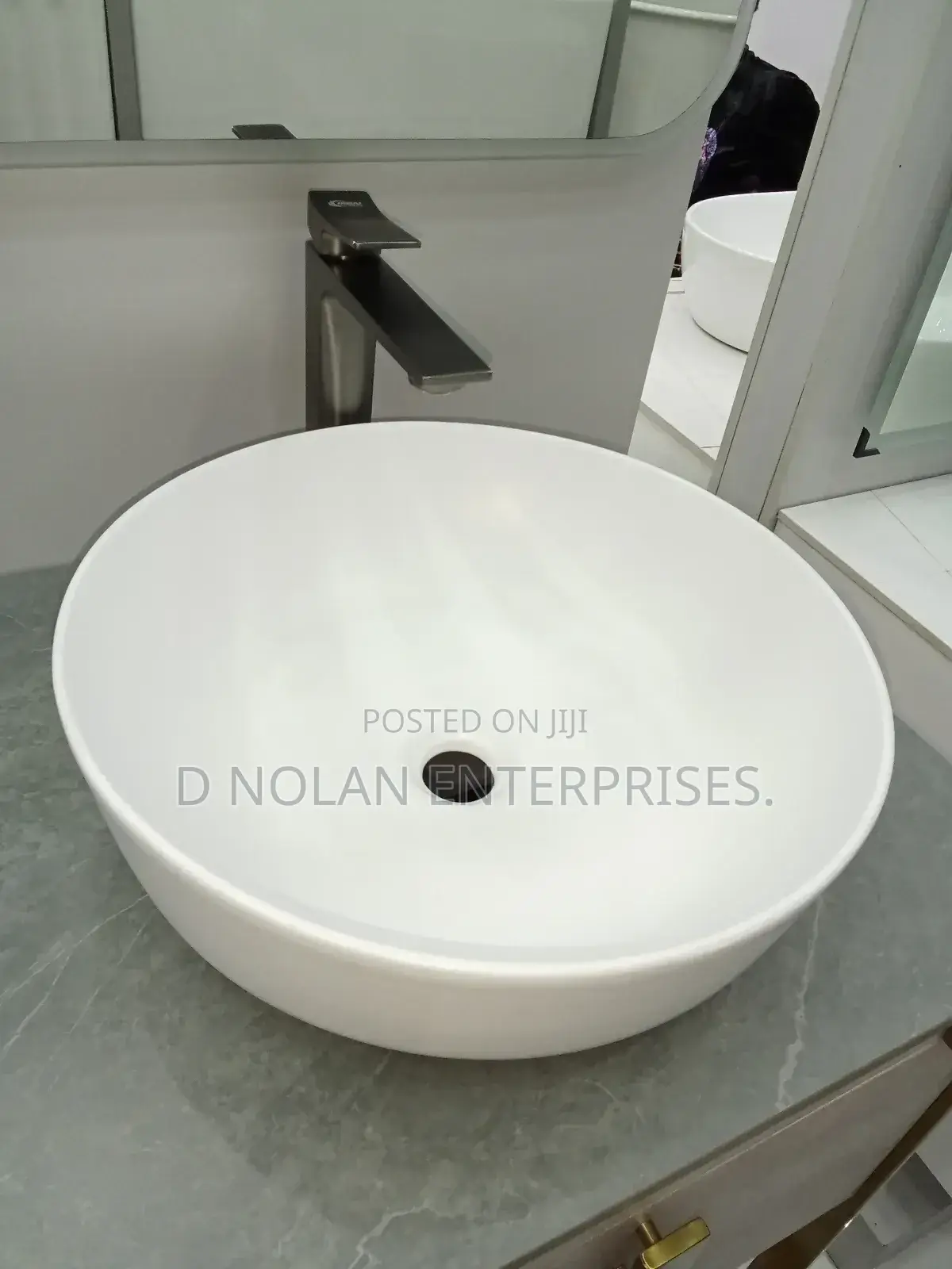 Master Cabinet With Round White Basin
