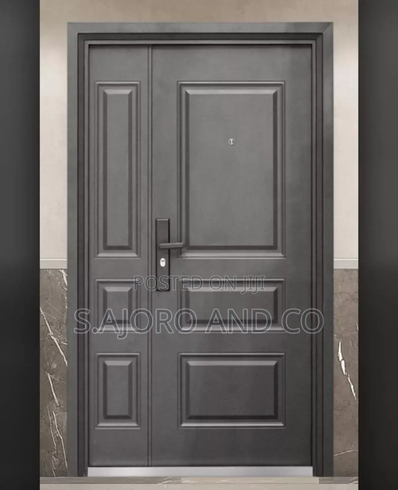 3ft(900mm) by 7ft(2100mm) Gf Gray Steel Door