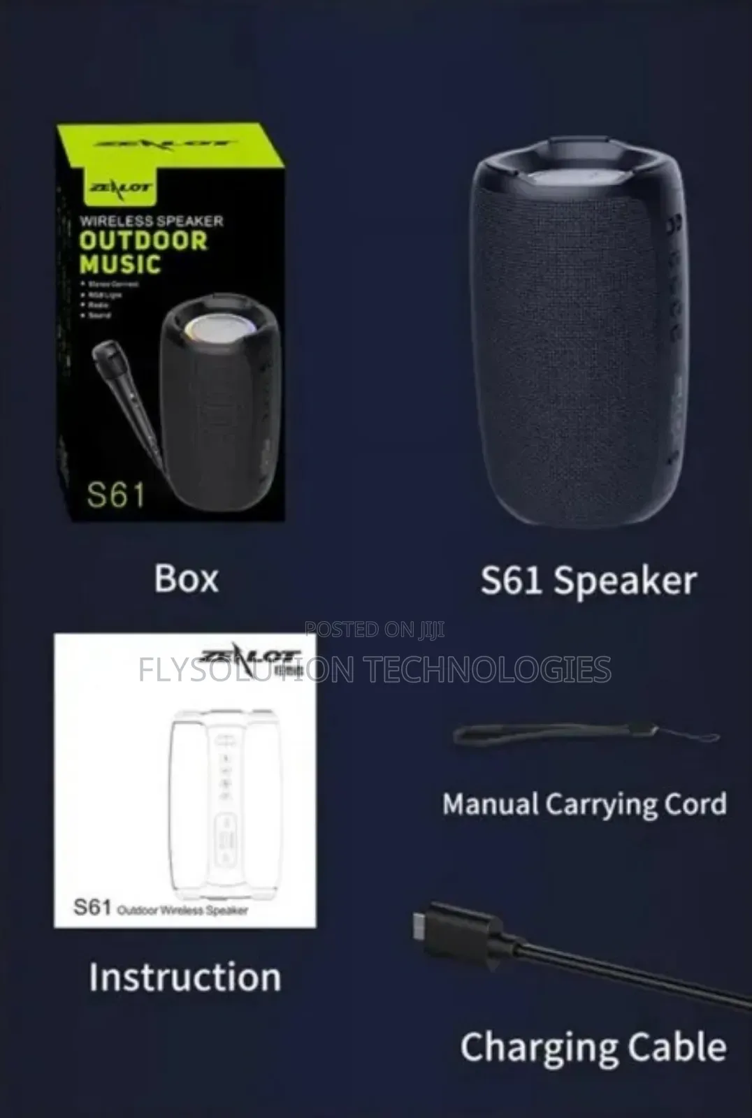 Zealot S61 Portable Bluetooth Speaker - 20W - Black