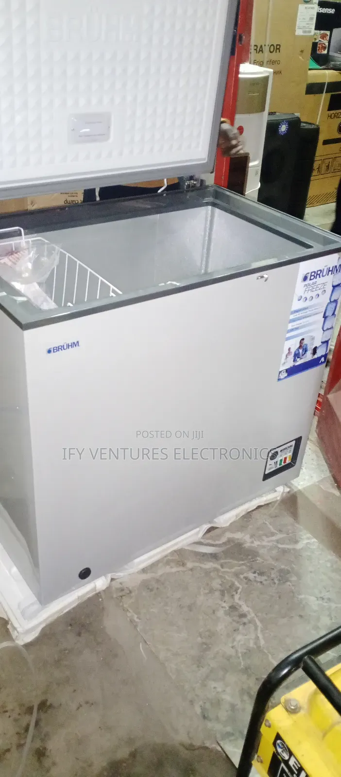 210 Litres Bruhm Chest Freezer, Super Cooling, Silver Color