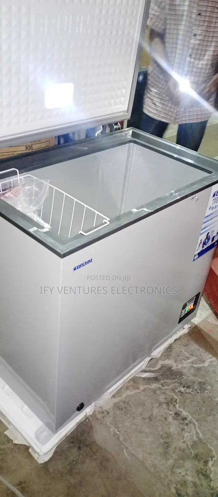 210 Litres Bruhm Chest Freezer, Super Cooling, Silver Color