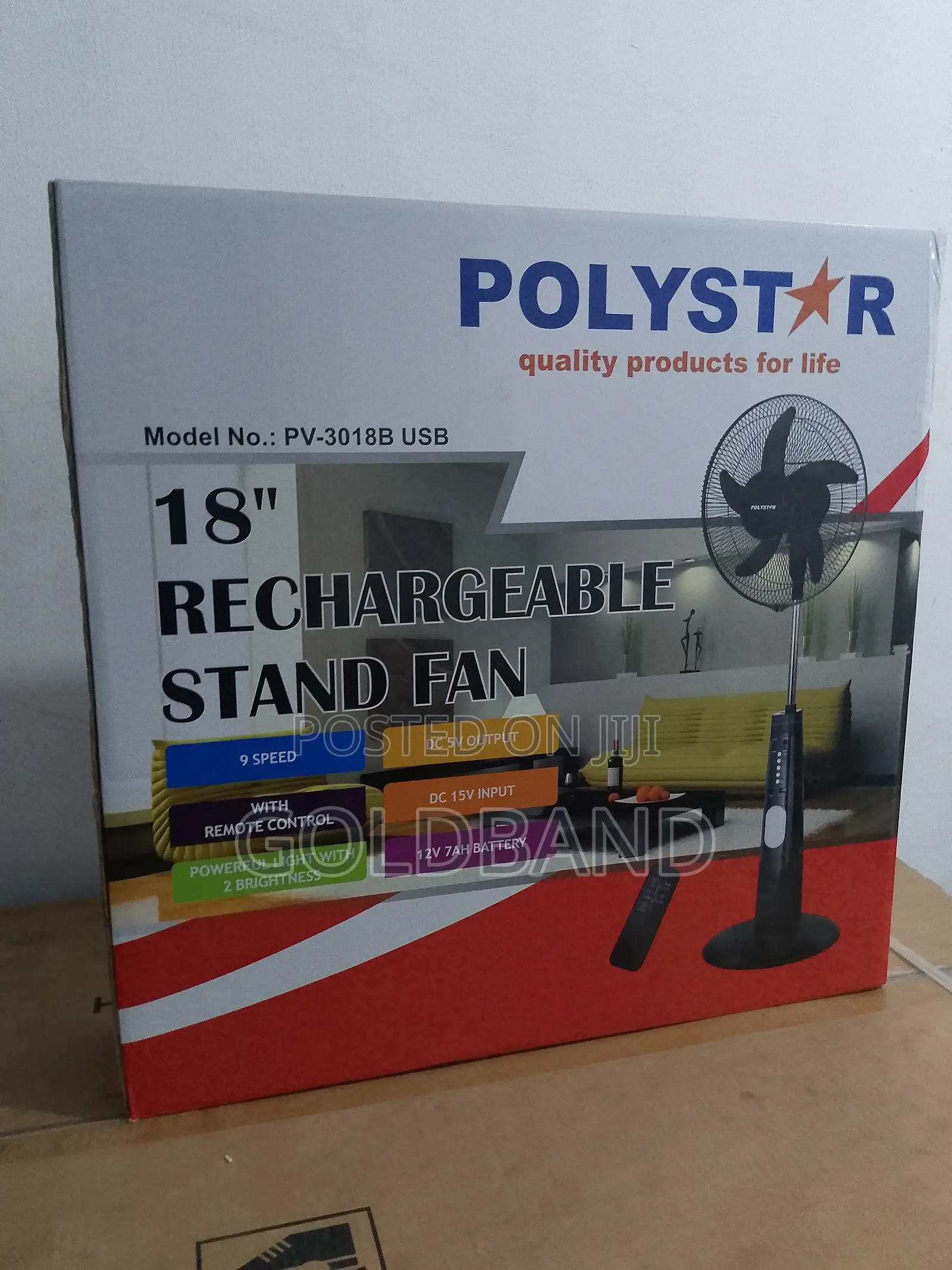 Very Affordable 18" Polystar Rechargeable Stand Fan PV3018B