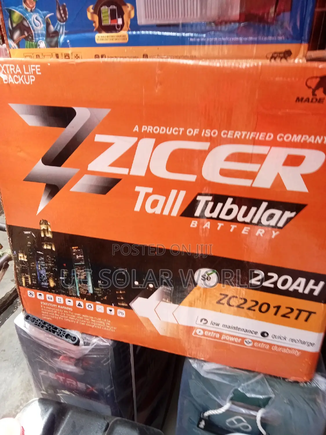 Zicer 220ah Tall Tubular Battery