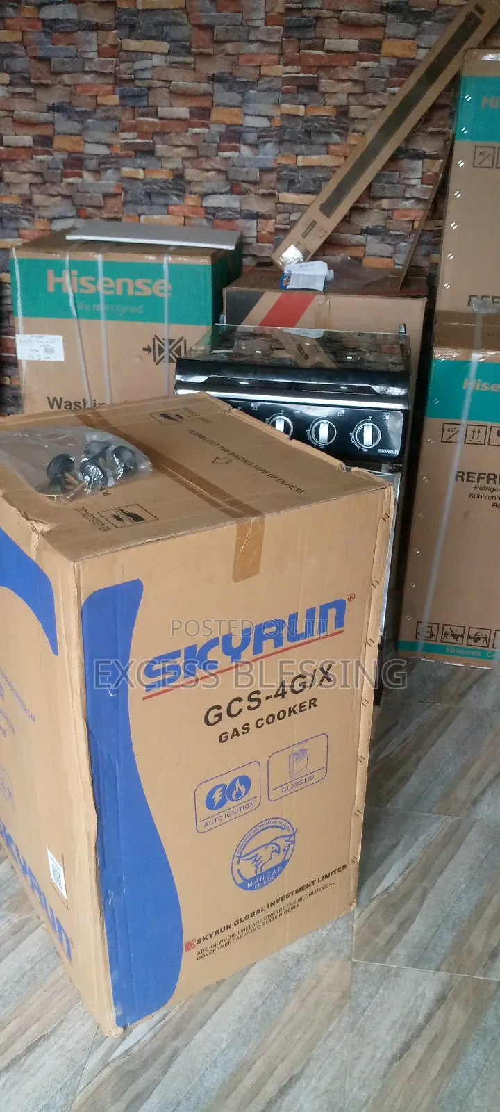Original Skyrun 50/50 4 Burners Gas Cooker+Oven -GCS-4gix