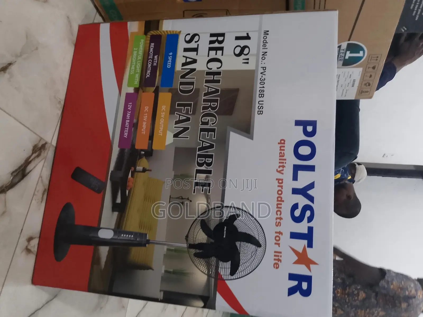 An Affordable Poly Star Rechargeable Fan "18" PV3018B