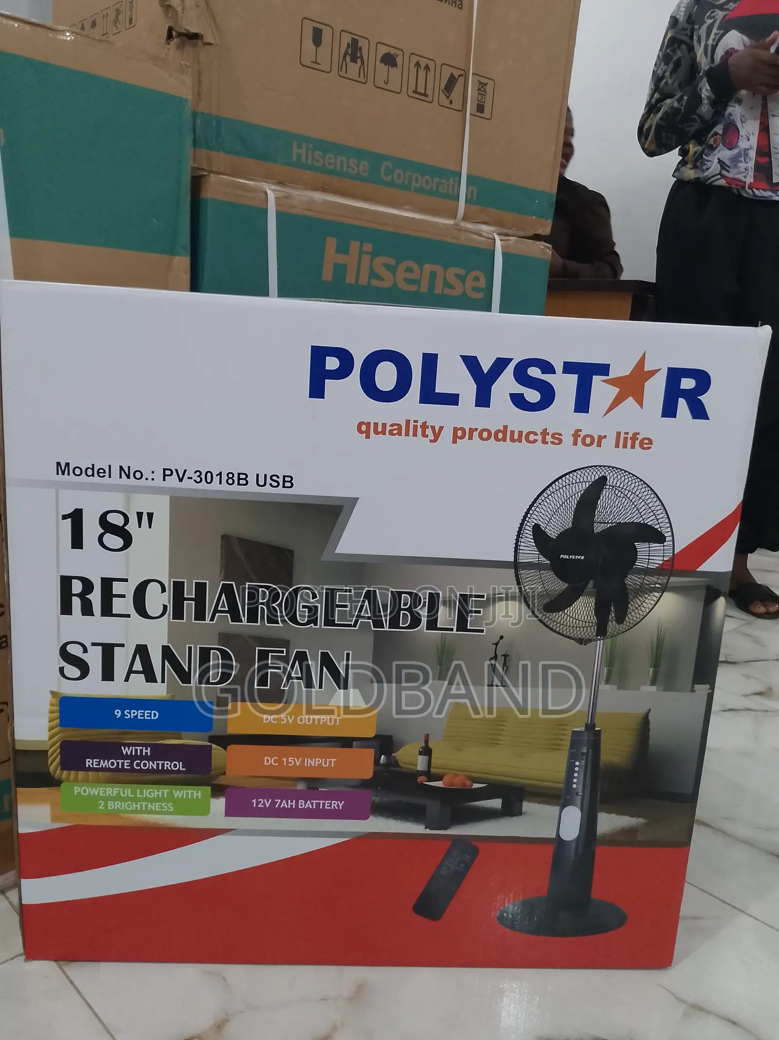 Very Good Polystar Rechargeable Fan "18inches PV3018B"