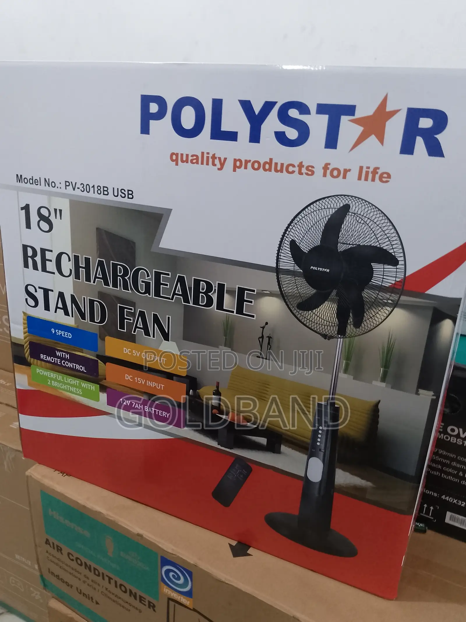 Very Good Polystar Rechargeable Fan "18inches PV3018B"