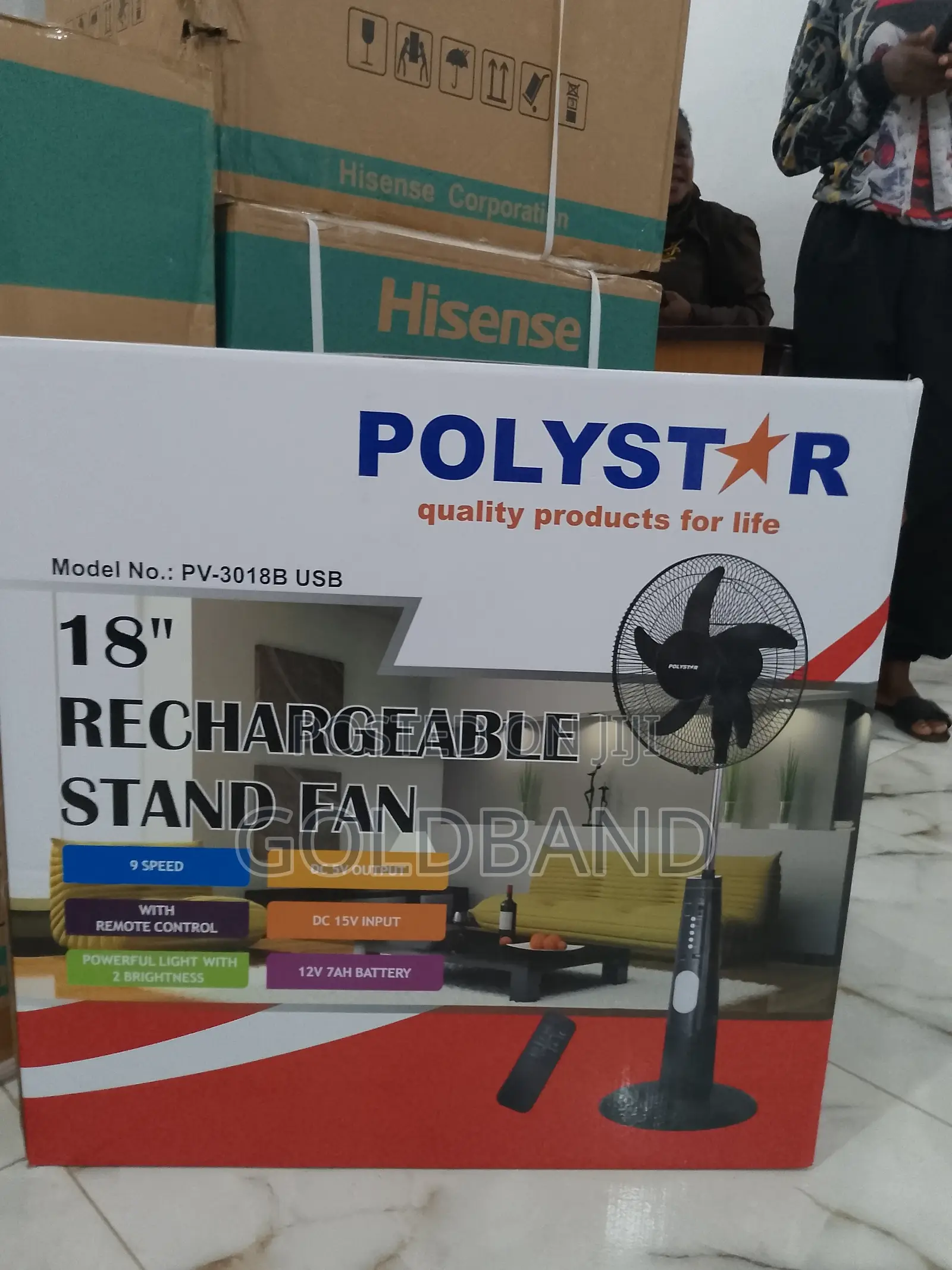 Trending Poly Star Rechargeable Fan (18inches PV3018B)