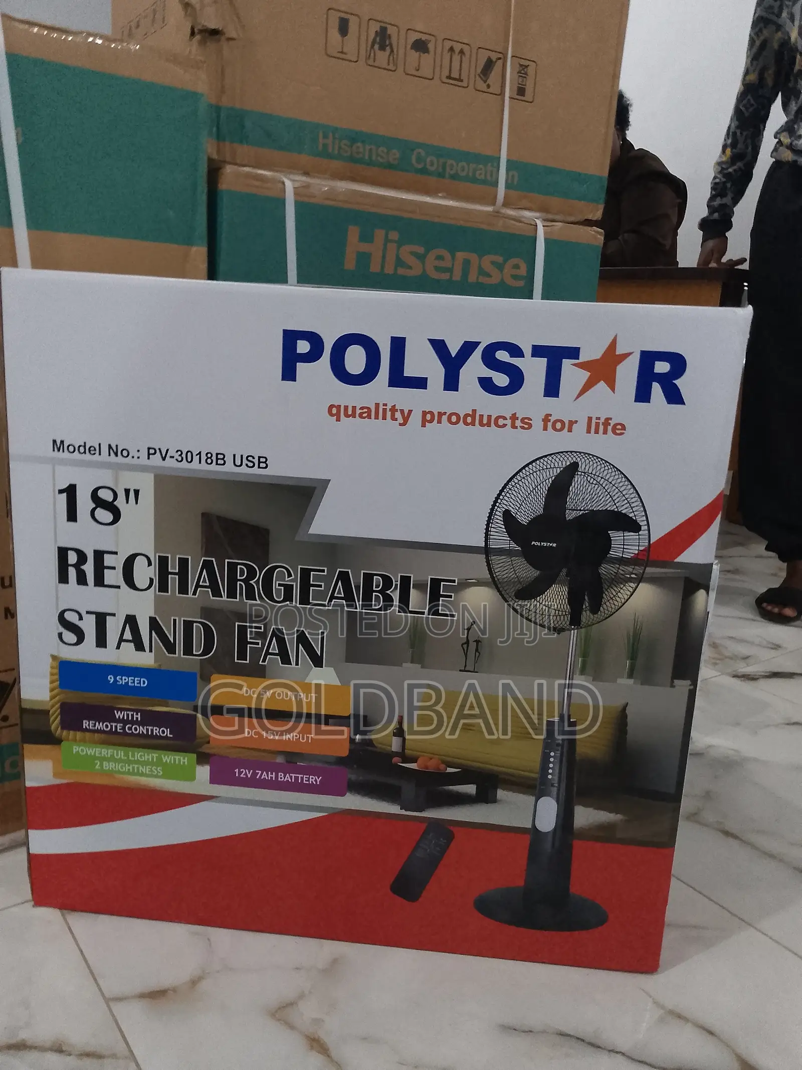 A Quality Graded Rechargeable Fan (POLY STAR 18" PV3018B)
