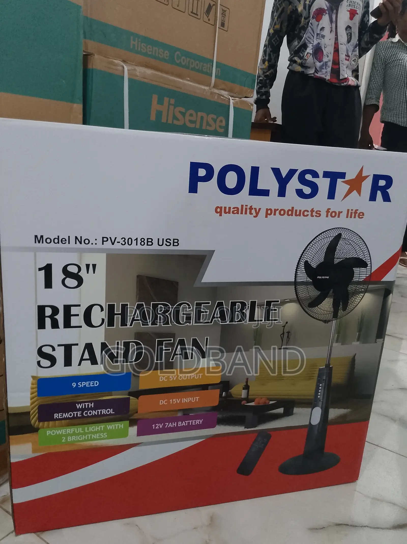 An Excellent Rechargeable Stand Fan (POLYSTAR 18" PV3018B)
