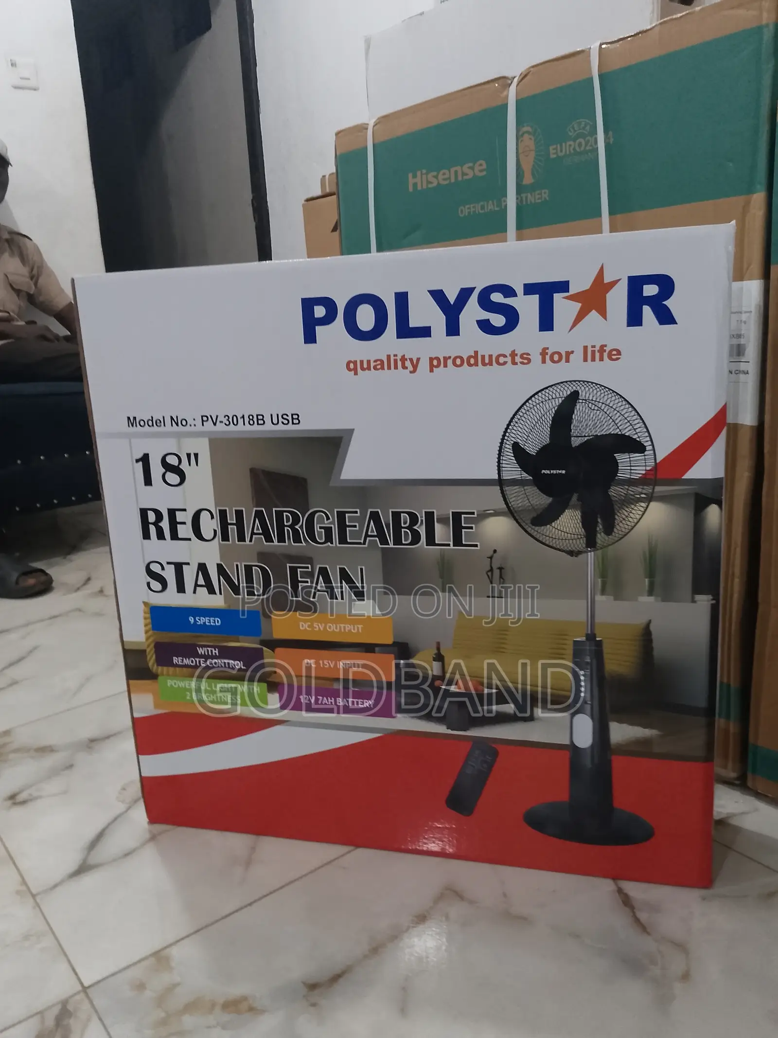 One-of-a-Kind Rechargeable Stand Fan (POLYSTAR 18" PV3018B)