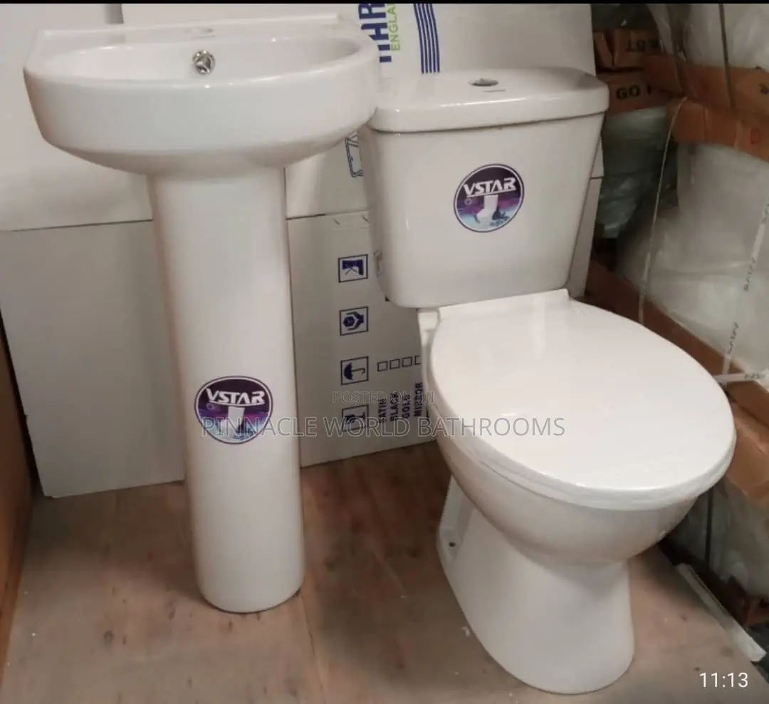 White WC Set With Washing Hand Basin [Water Closet]