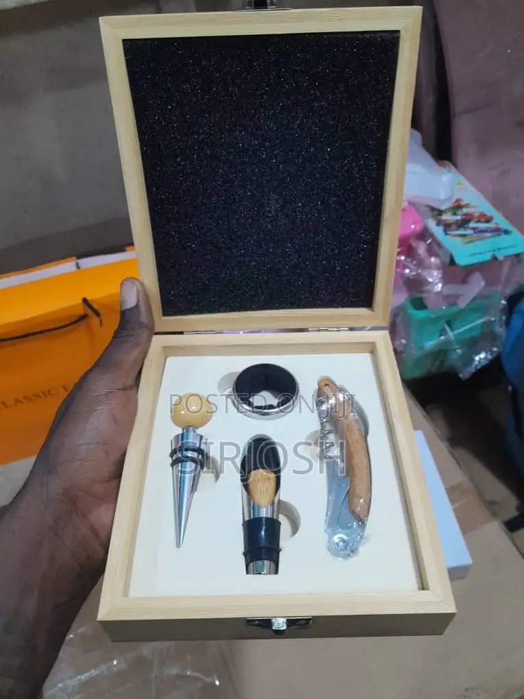 Unique Wooden Wine Opener Set