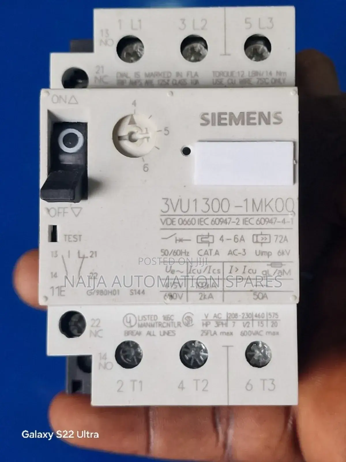 Siemens 3vu1300-1mk0q Circuit Breaker Motor Protection 4-6 A