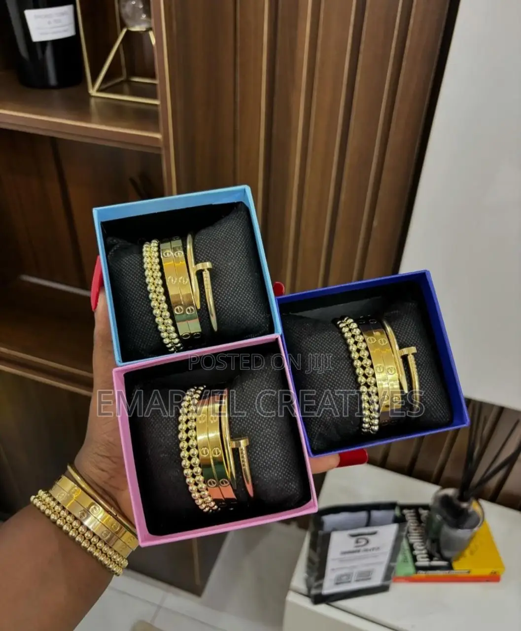 Trendy Non-Tarnish Stainless Steel Bracelet Set