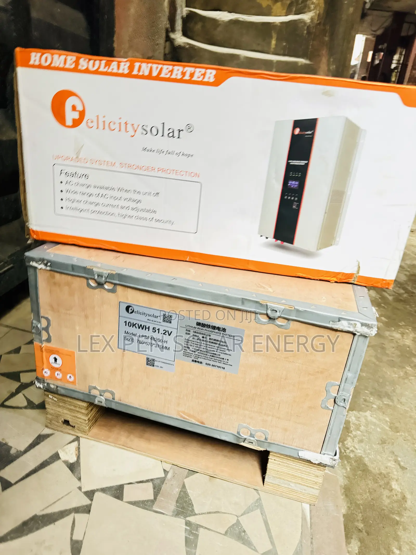 10kwh 51.2volt Felicty Lithium Battery and 7.5kva Inverter