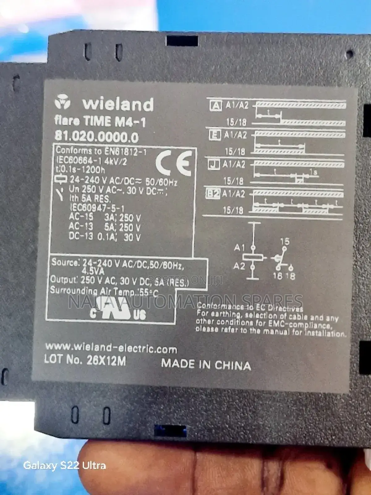 WIELAND Timer Relay Flare Time M4-1
