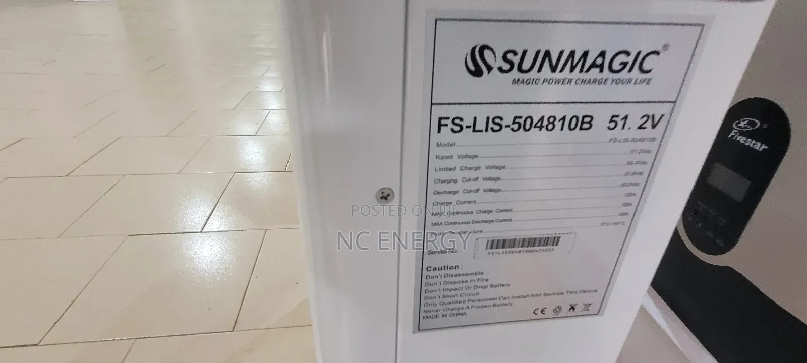 10kwh/51v Sunmagic Lithium Iron Battery.