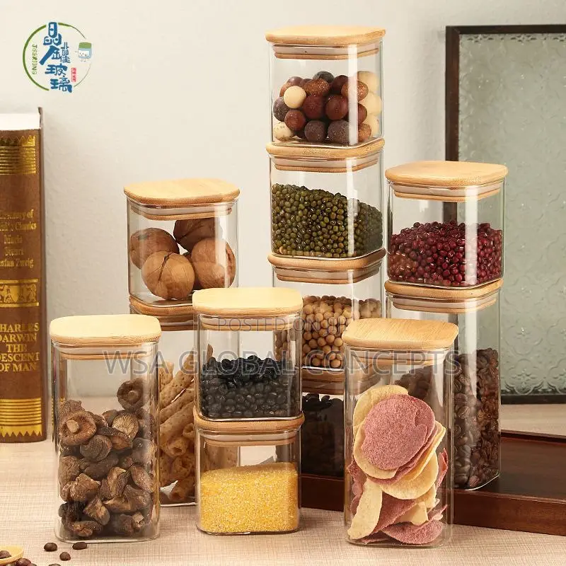12 Set Square Glass Containers
