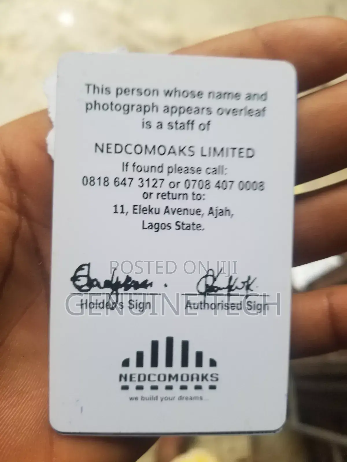 Printing of I.D Card