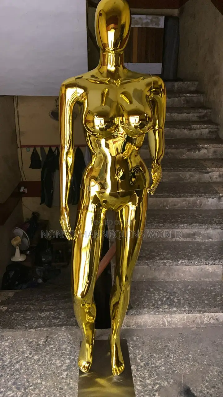 Male and Female Gold Chrome Faceless Mannequin