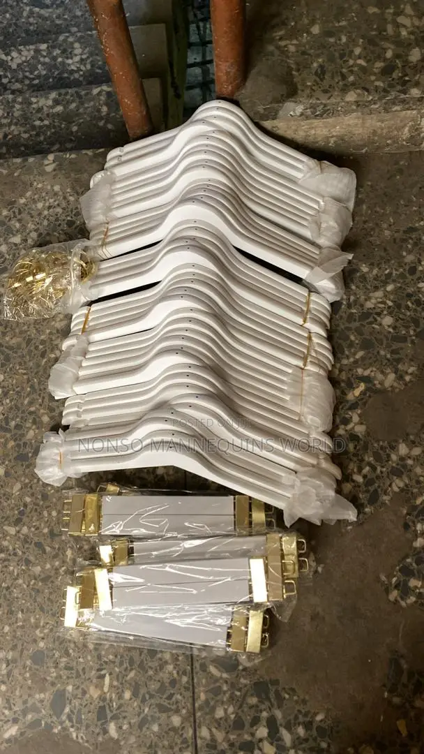 White and Gold Hangers for Display