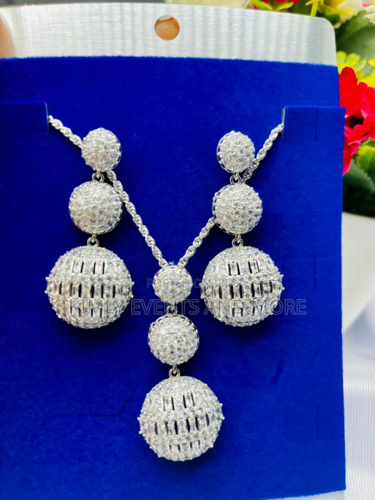 Zirconia Earr and Necklace With Pendant Set