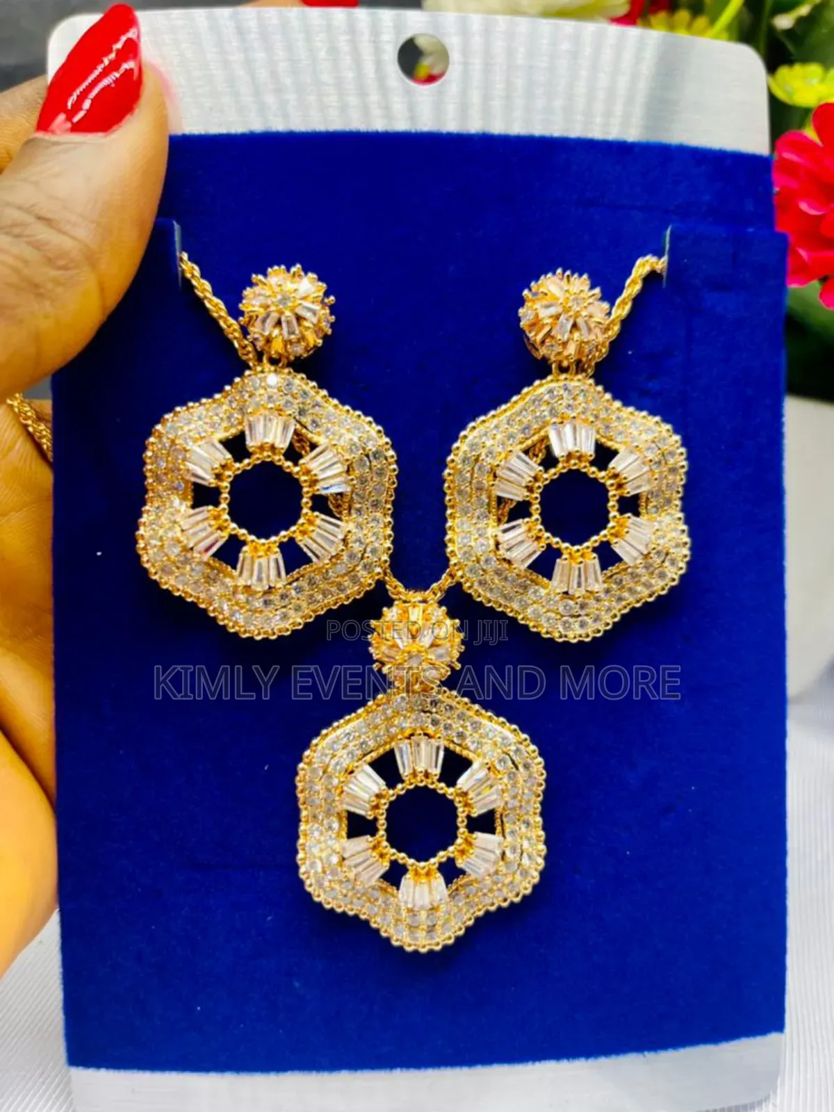 Zirconia Earr and Necklace With Pendant Set