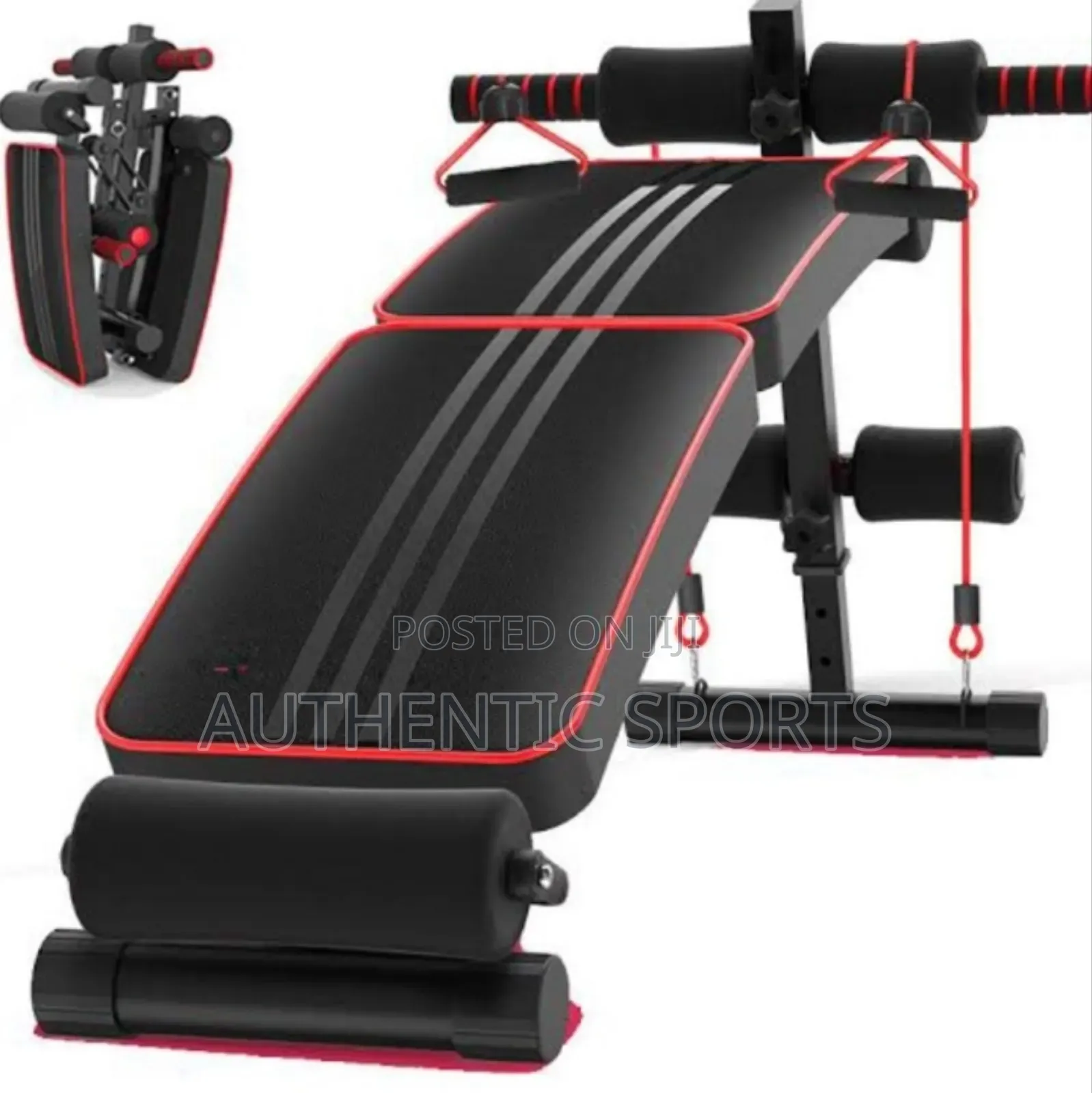 Adjustable Foldable Sit Up Bench With Training Ropes