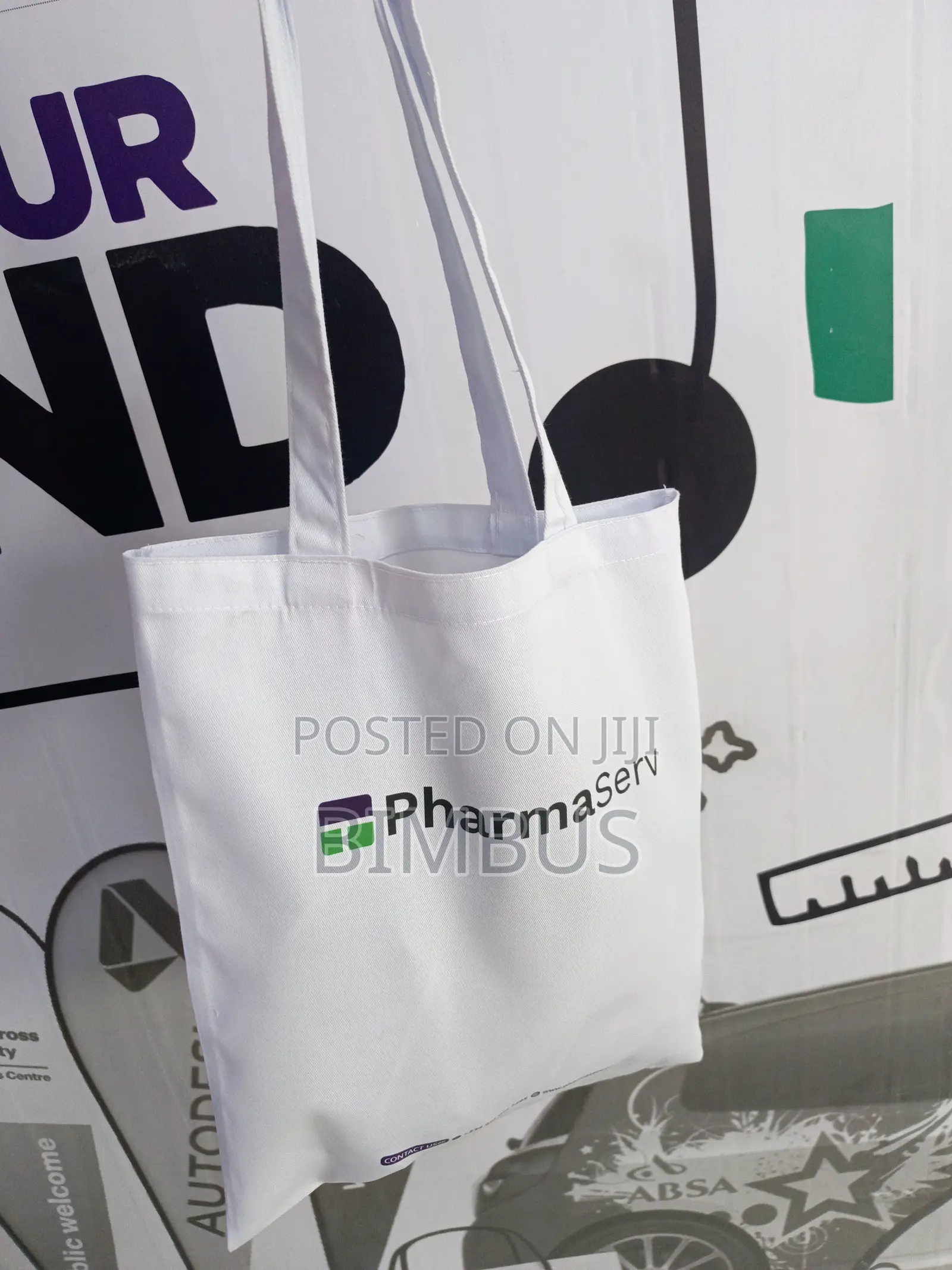 Branded White Tote Bag.,
