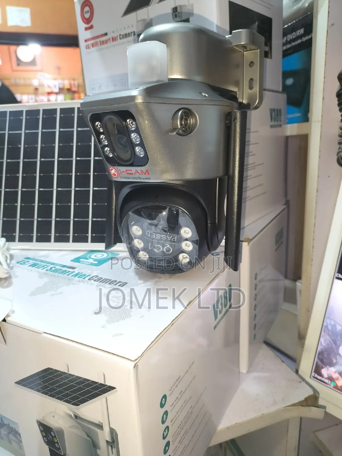 V380 Pro 5mp 4g Dual Lens PTZ Solar Camera Dual Screens