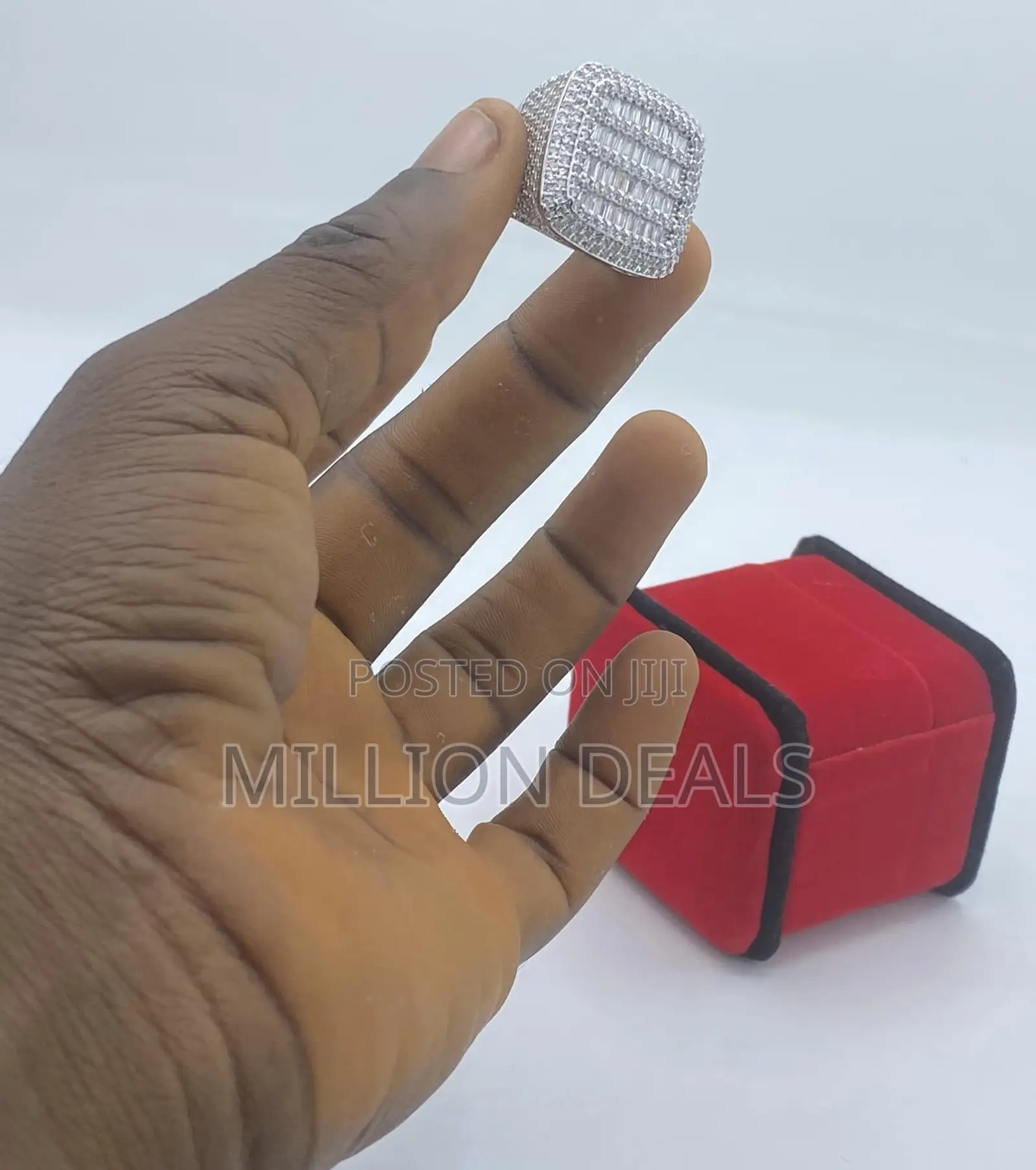 Luxury Iced Men’S Unique Ring Studded Stones