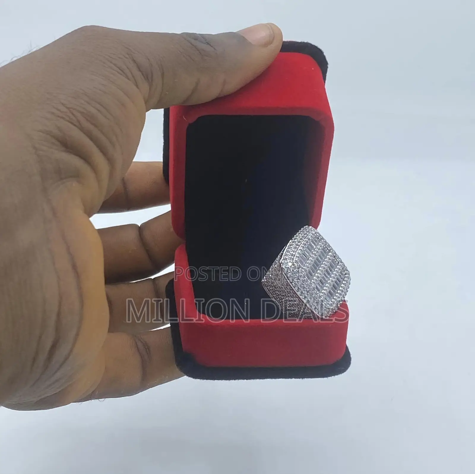 Luxury Iced Men’S Unique Ring Studded Stones