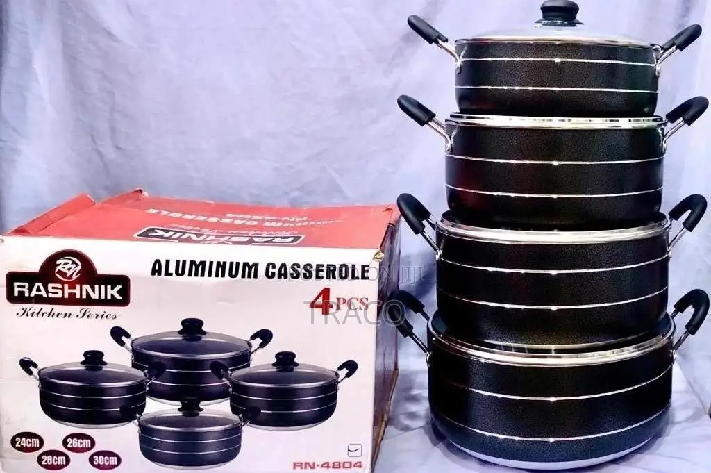 Rashnik Non Stick Aluminium Casserole Pot Set 4pcs