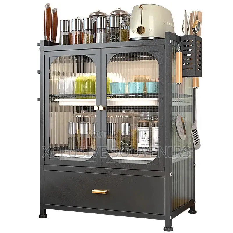 Kitchen Rack Carbon Steel Rustproof With Cover and Drawer