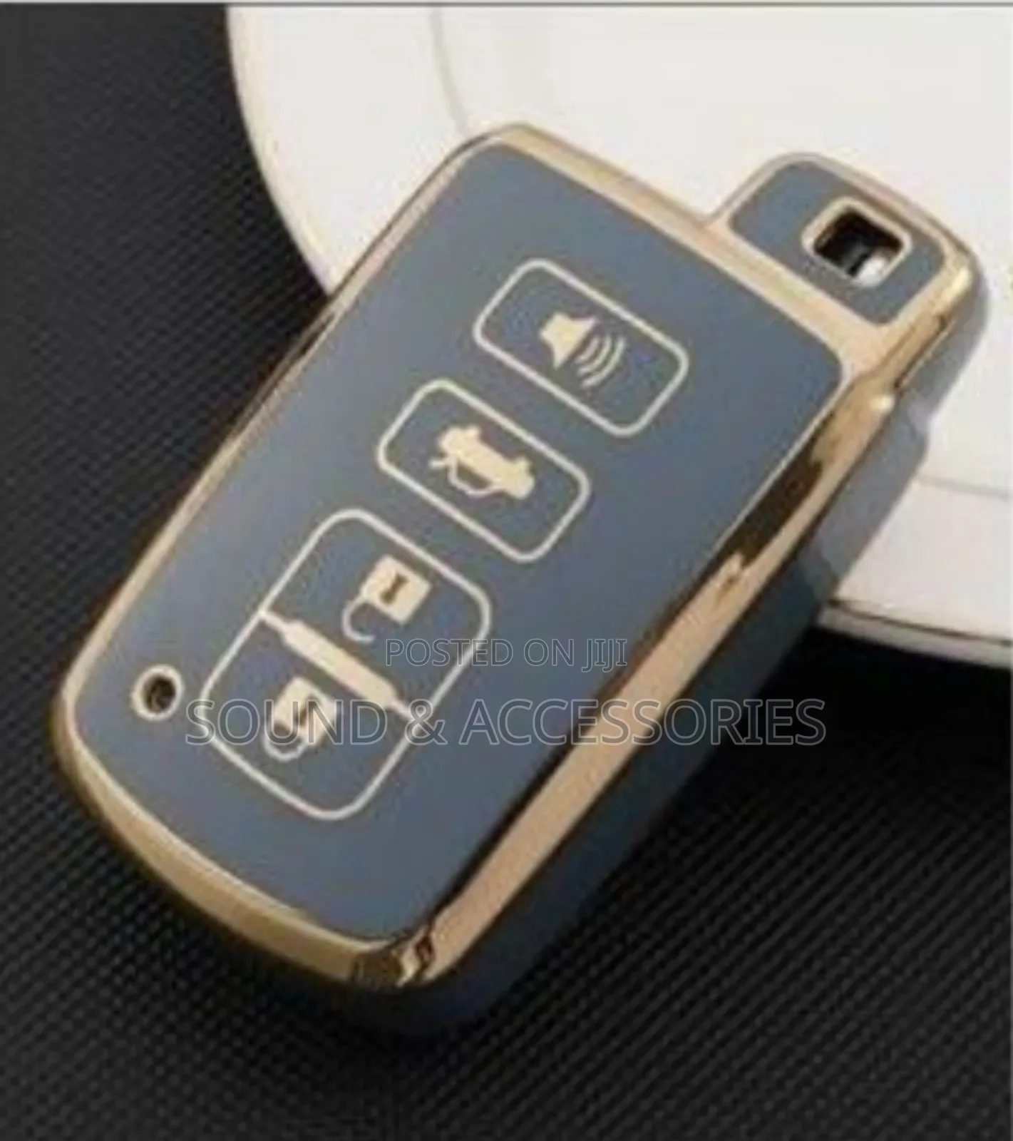 Black Gold Toyota Highlander 4 Buttons Straight Tpu Keycover